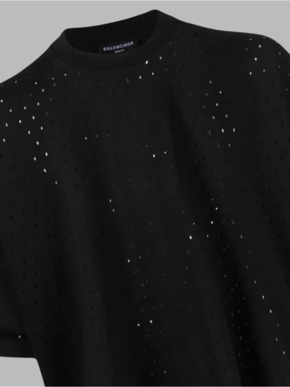 Balenciaga Perforated Oversized T-Shirt in Black